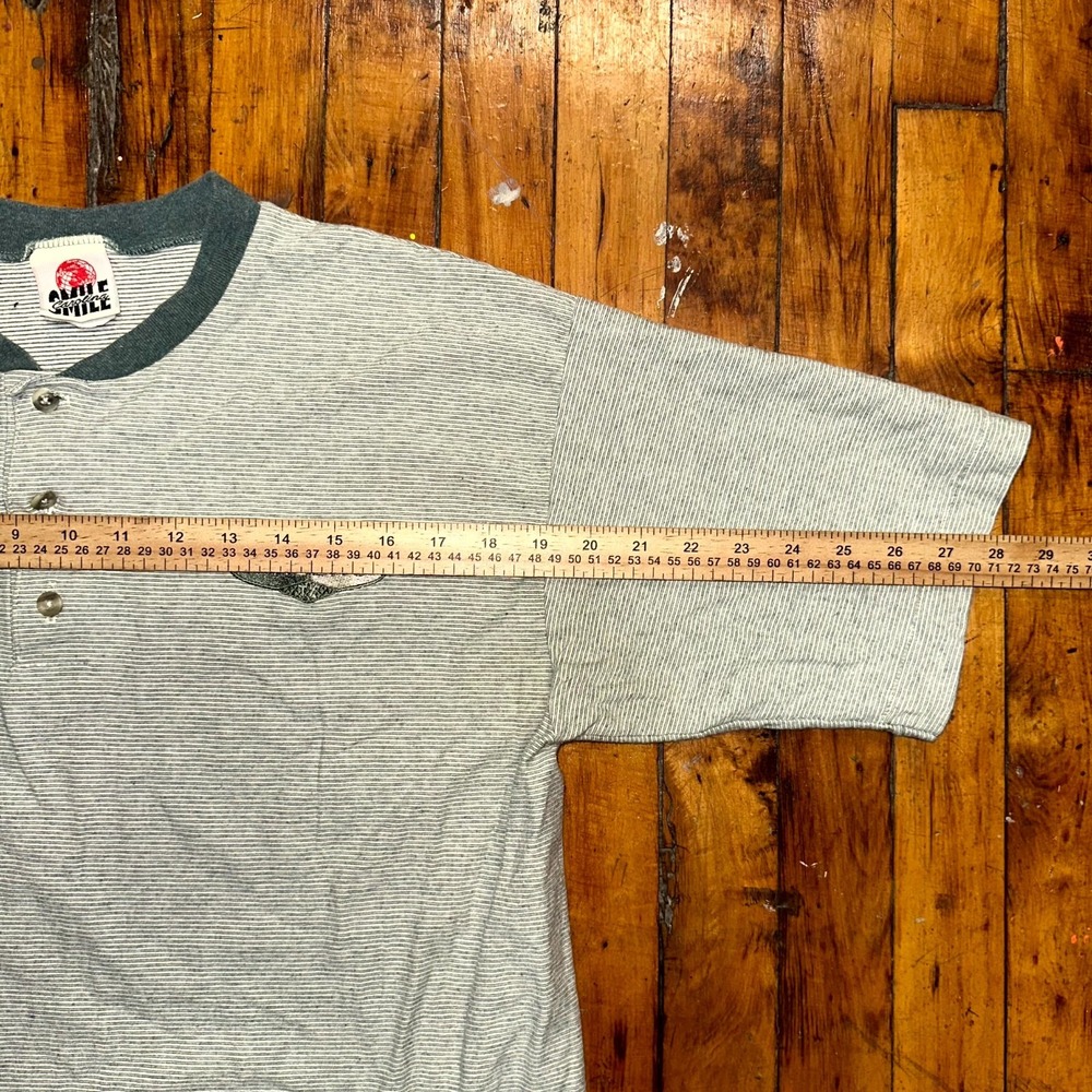 Vintage Carolina Smile Shirt XL Gray Pinstripe Dallas Logo Short Sleeve Classic - Picture 6 of 8
